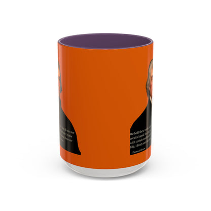 We hold these truths to be self-evident Orange Accent Mug by theGreenDragonTavern.shop