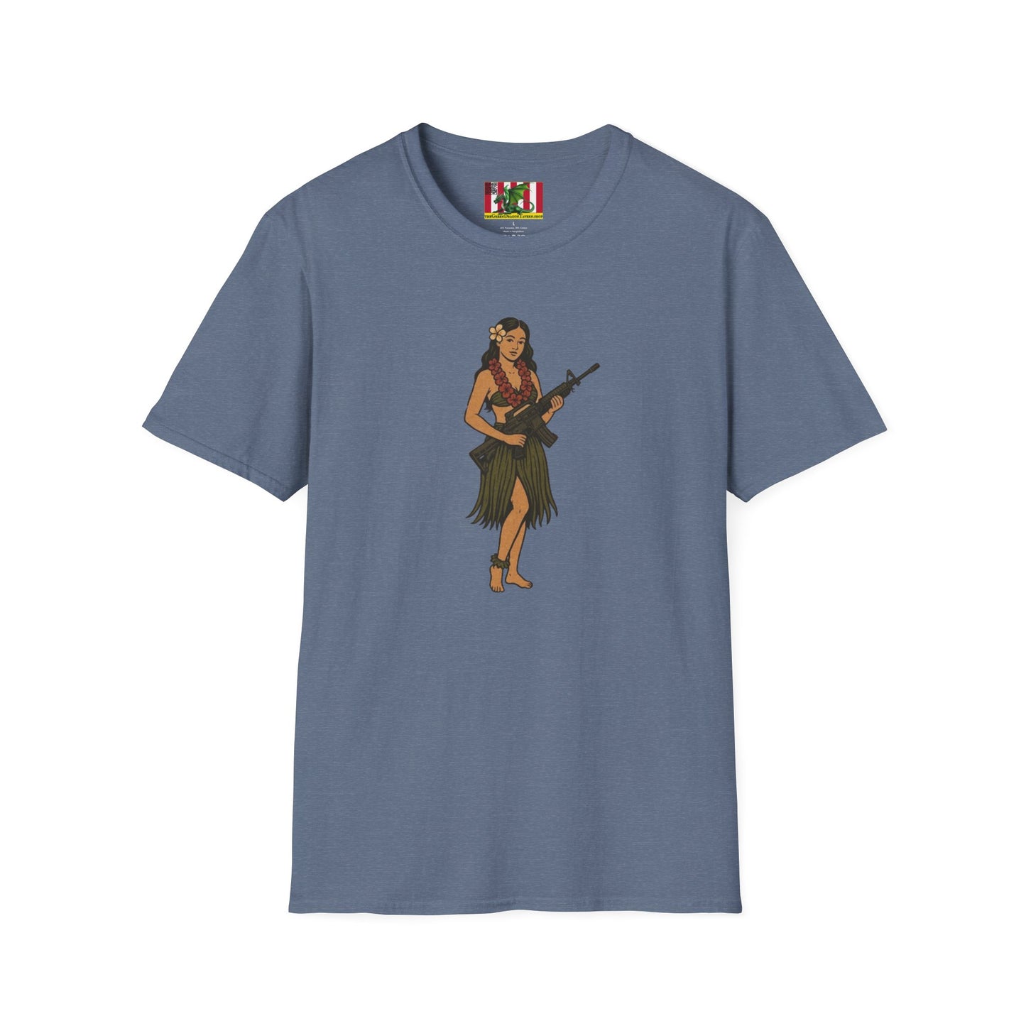 Hula Girl Packin' Heat Dark colors Unisex T-Shirt by theGreenDragonTavern.shop