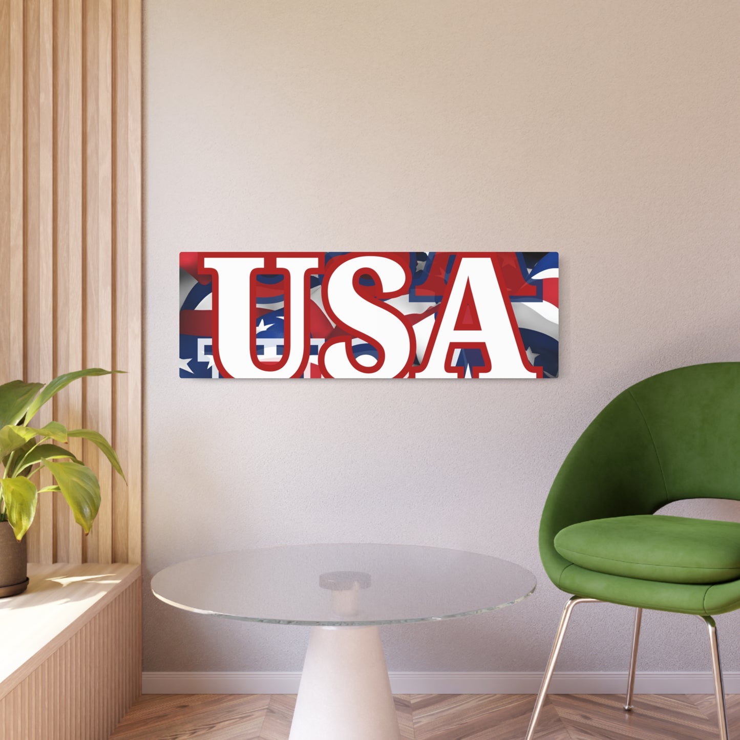 USA! USA! USA White Center Metal Art Sign by theGreenDragonTavern.shop