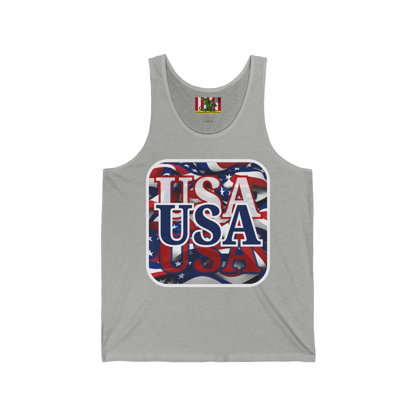 Red White and BLUE USA Patriot Unisex Jersey Tank Top by theGreenDragonTavern.shop