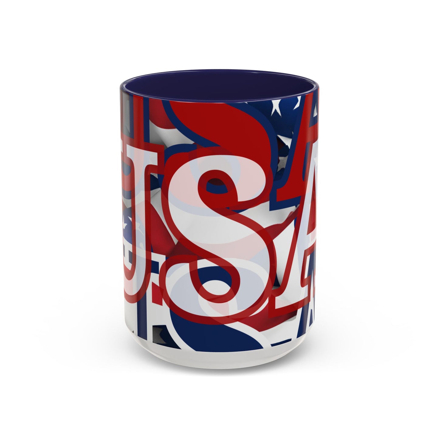 USA! USA! USA White font Patriot Red Accent Mug by theGreenDragonTavern.shop