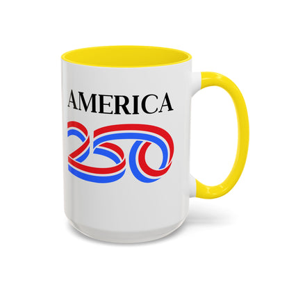 America 250 White Accent Mug by theGreenDragonTavern.shop