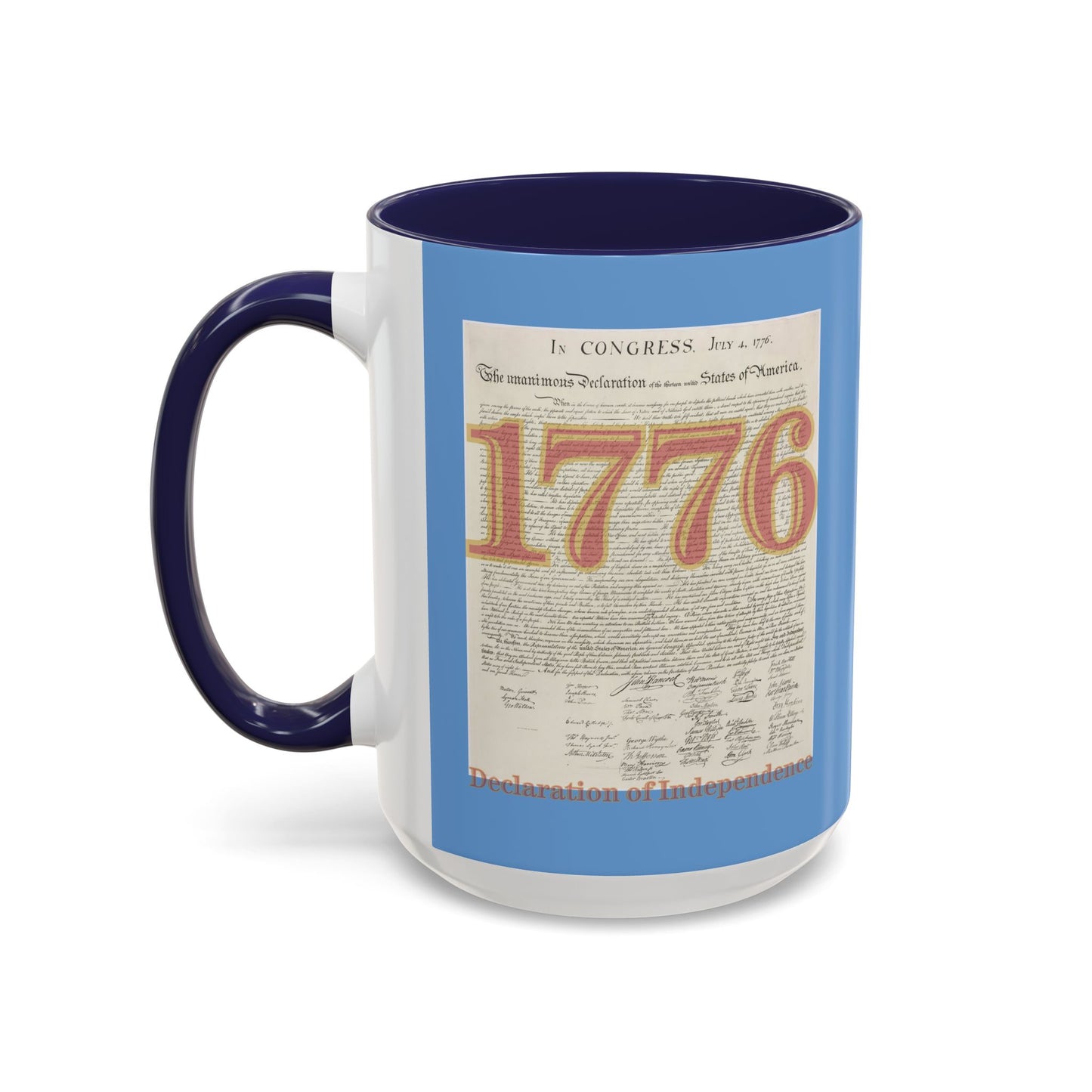 Declaration of Independence Light Blue Accent Mug by theGreenDragonTavern.shop