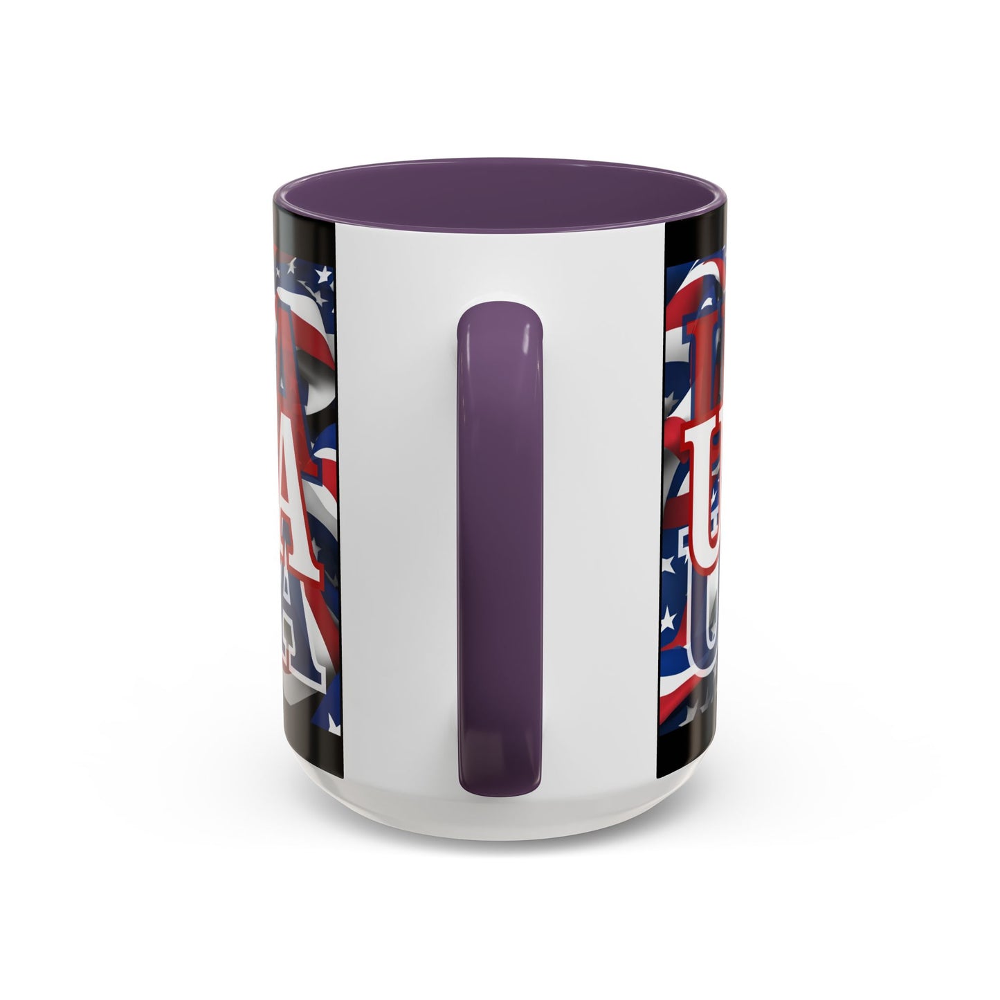 USA White font Center Patriot Black Accent Mug by theGreenDragonTavern.shop