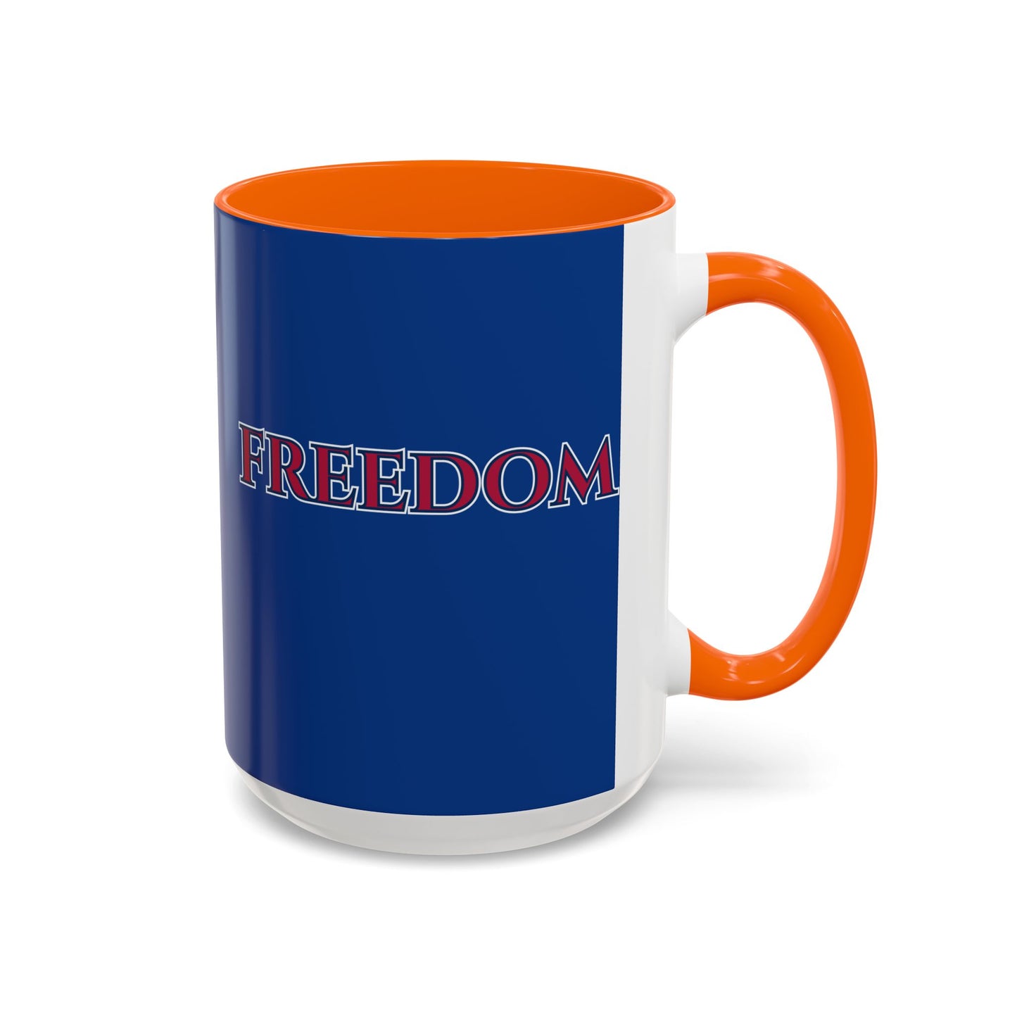 Freedom, Dark Blue Accent Mug by theGreenDragonTavern.shop