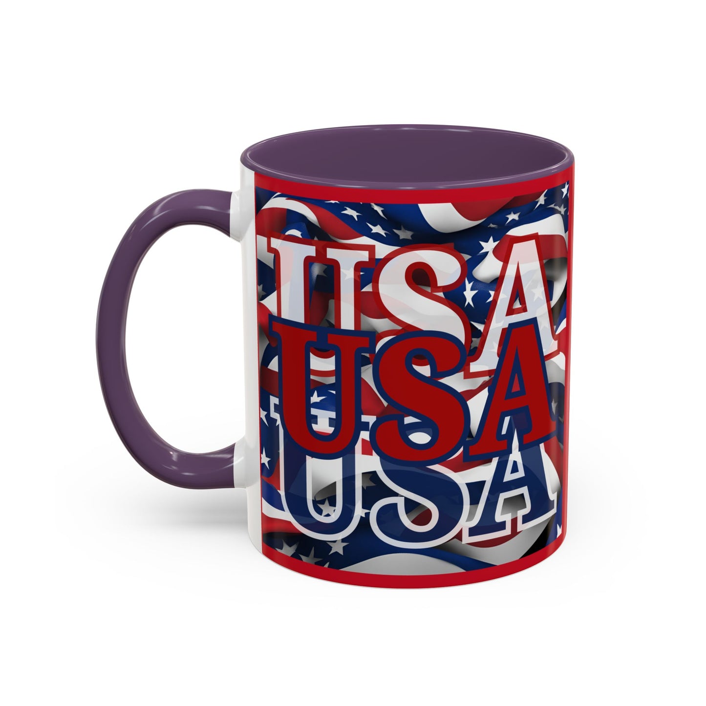 USA Red font Center Patriot Red Accent Mug by theGreenDragonTavern.shop