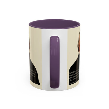 We hold these truths to be self-evident Parchment Yellow Accent Mug by theGreenDragonTavern.shop