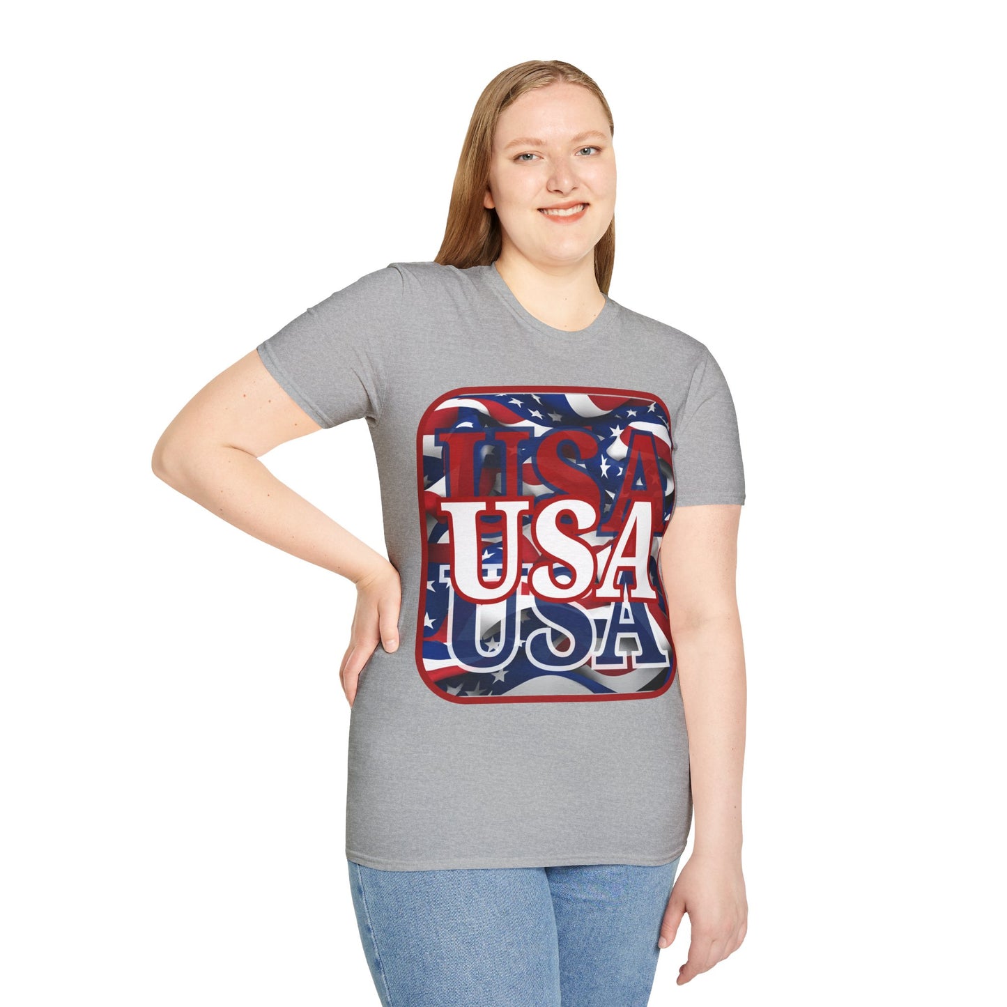 Red WHITE and Blue USA Patriot Light colors Unisex T-Shirt by theGreenDragonTavern.shop