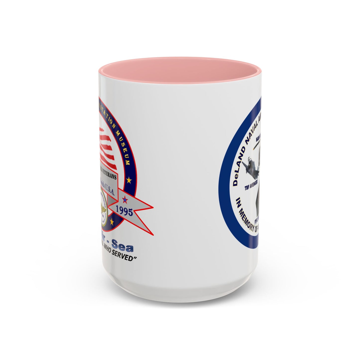 DNASM 2-sided, Founding & Student Art w/Navy Ring White Accent Mug by theGreenDragonTavern.shop