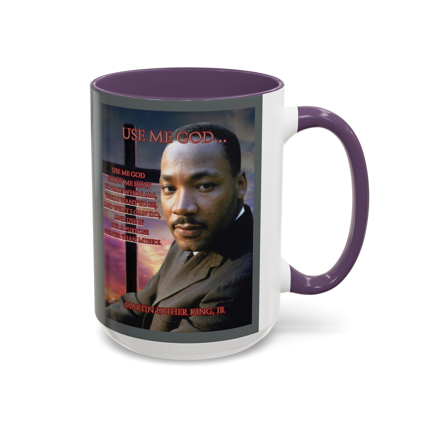Use Me God, MLK Jr Grey Accent Mug by theGreenDragonTavern.shop