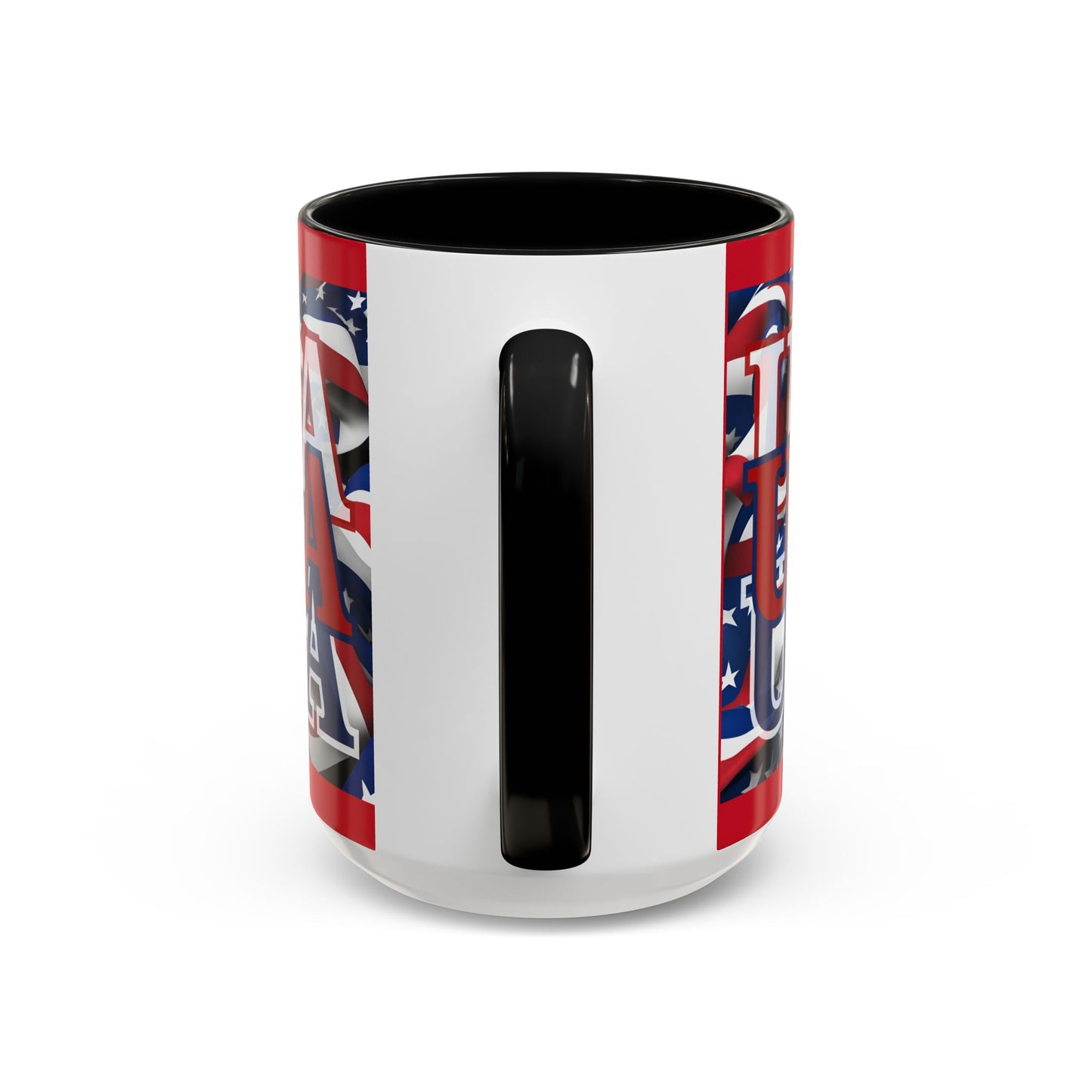 USA Red font Center Patriot Red Accent Mug by theGreenDragonTavern.shop
