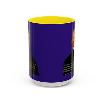 We hold these truths to be self-evident Dark Purple Accent Mug by theGreenDragonTavern.shop