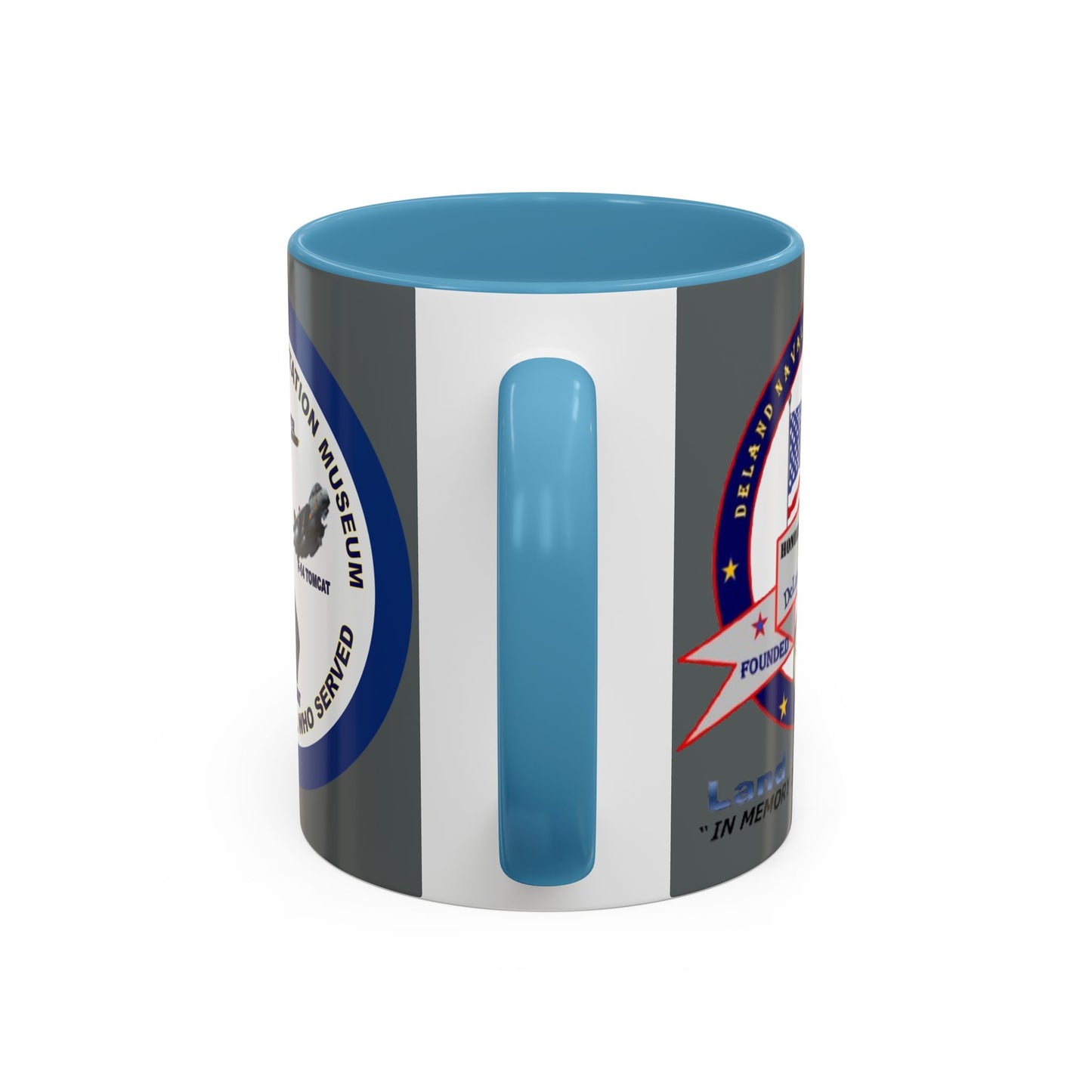 DNASM 2-sided, Founding & Student Art w/Navy Ring Grey Accent Mug by theGreenDragonTavern.shop