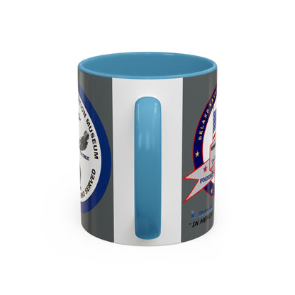 DNASM 2-sided, Founding & Student Art w/Navy Ring Grey Accent Mug by theGreenDragonTavern.shop