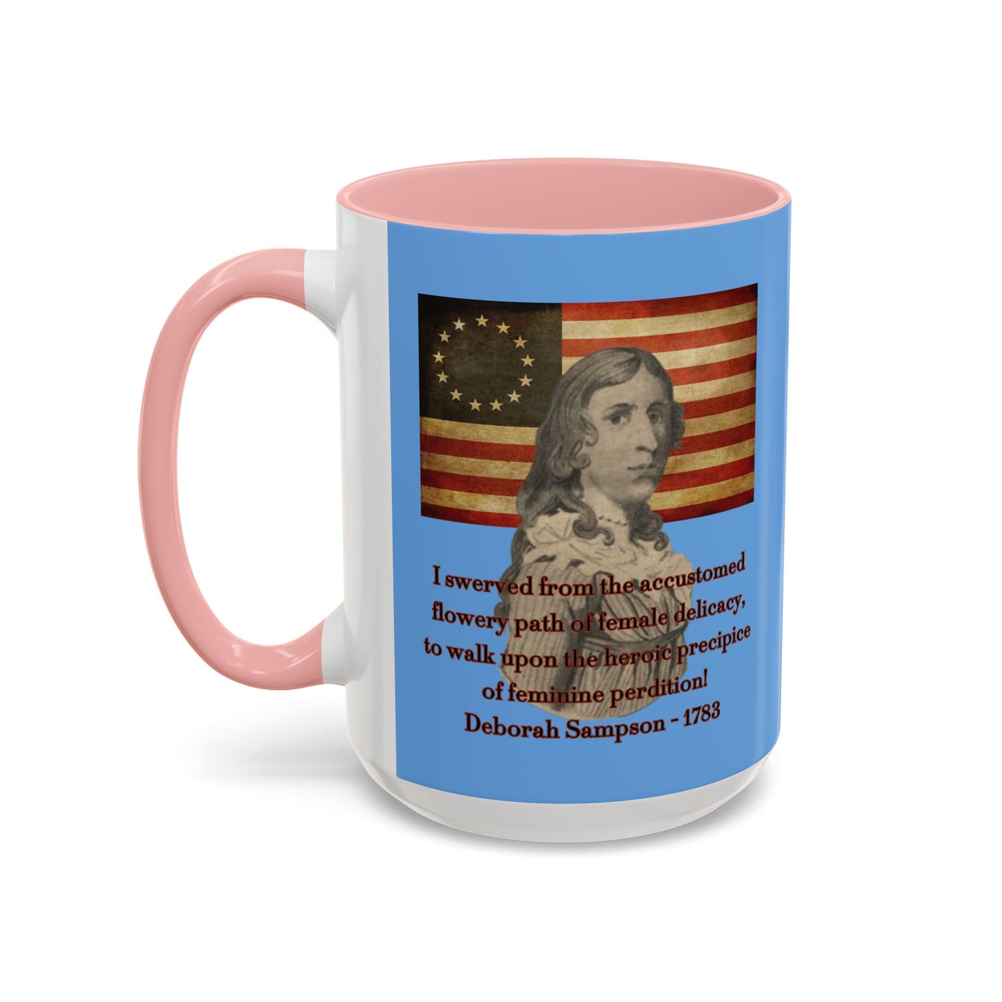 Deborah Sampson, America's Mulan Light Blue Accent Mug by theGreenDragonTavern.shop