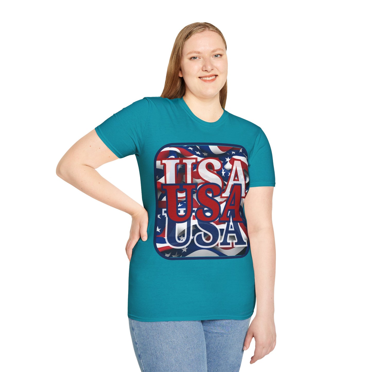 RED White and Blue USA Patriot Dark colors Unisex T-Shirt by theGreenDragonTavern.shop