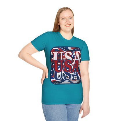 RED White and Blue USA Patriot Dark colors Unisex T-Shirt by theGreenDragonTavern.shop