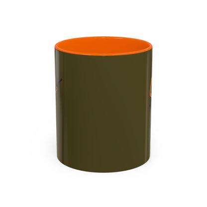 Hula Girl Packin' Heat Dark Green Accent Mug by theGreenDragonTavern.shop