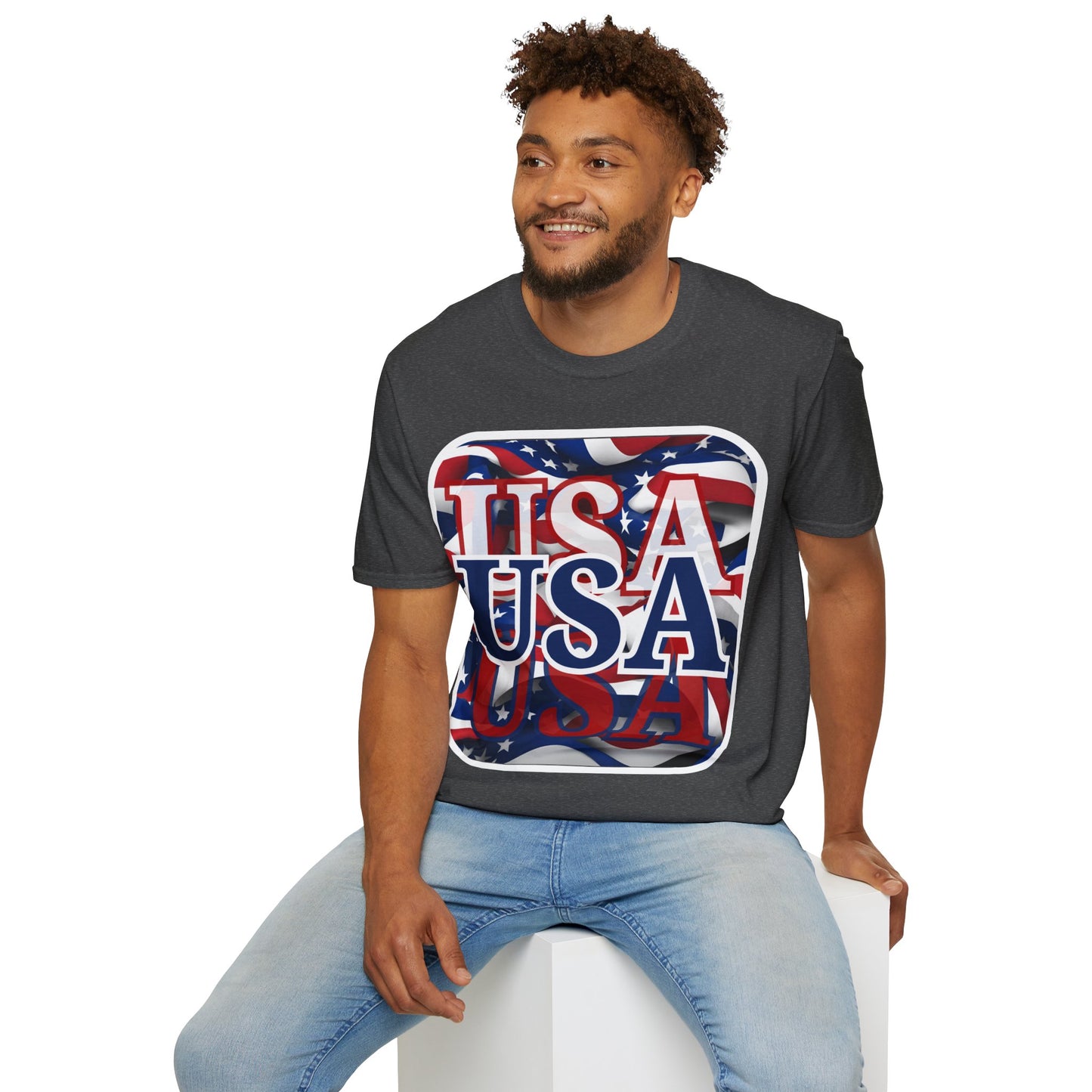 Red White and BLUE USA Patriot Dark colors Unisex T-Shirt by theGreenDragonTavern.shop