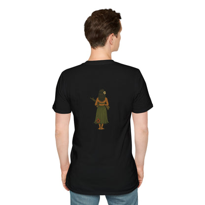 2-sided, Hula Girl Packin' Heat Dark colors Unisex T-Shirt by theGreenDragonTavern.shop