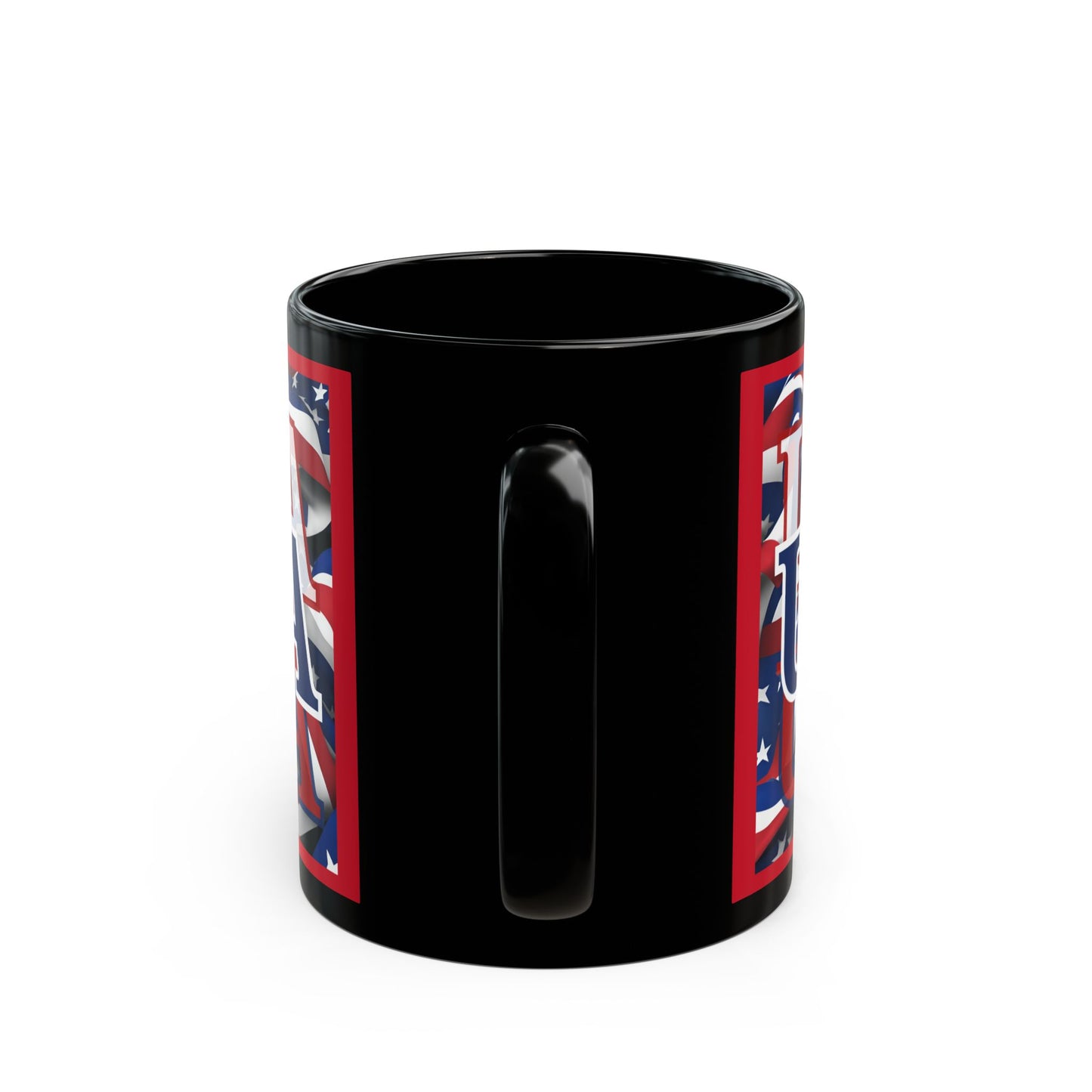 USA Blue font Center Patriot Red Mug by theGreenDragonTavern.shop
