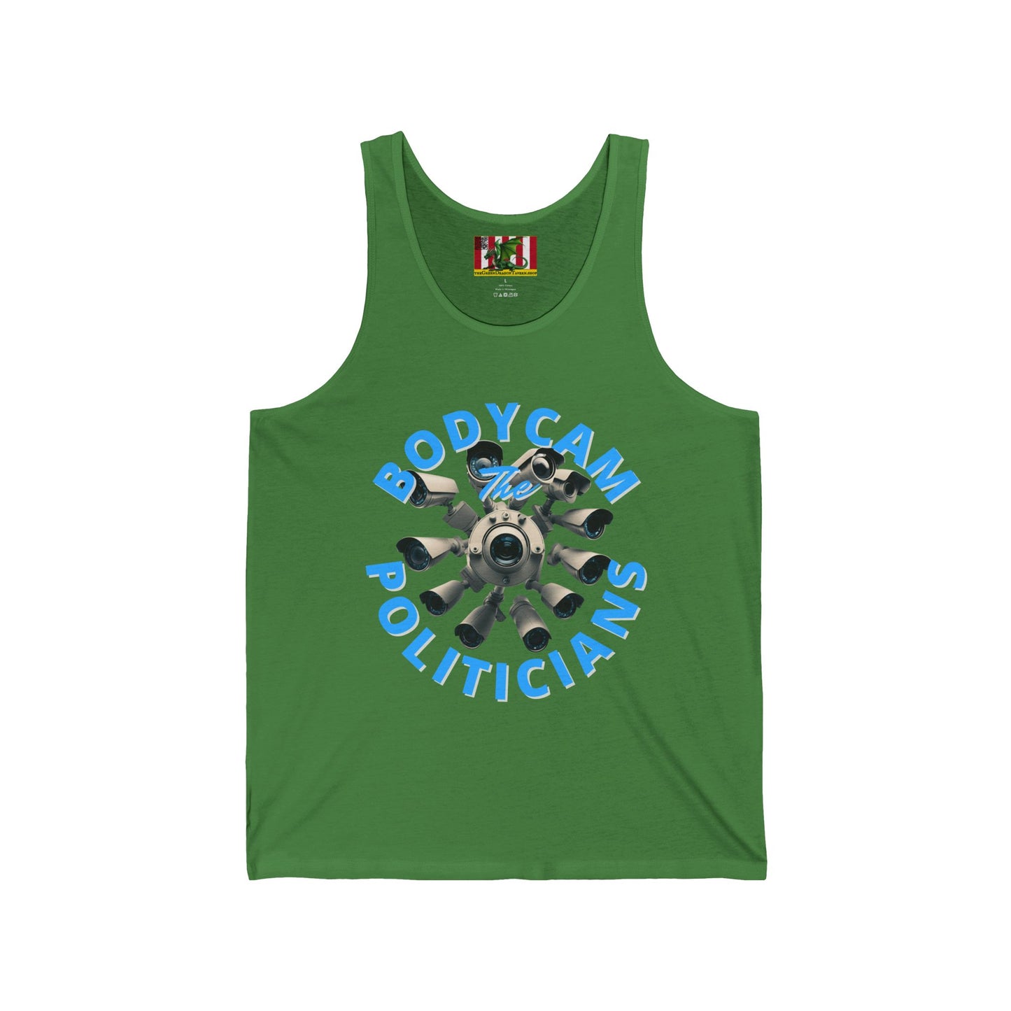 Bodycam the Politicians Cameras Unisex Jersey Tank Top by theGreenDragonTavern.shop