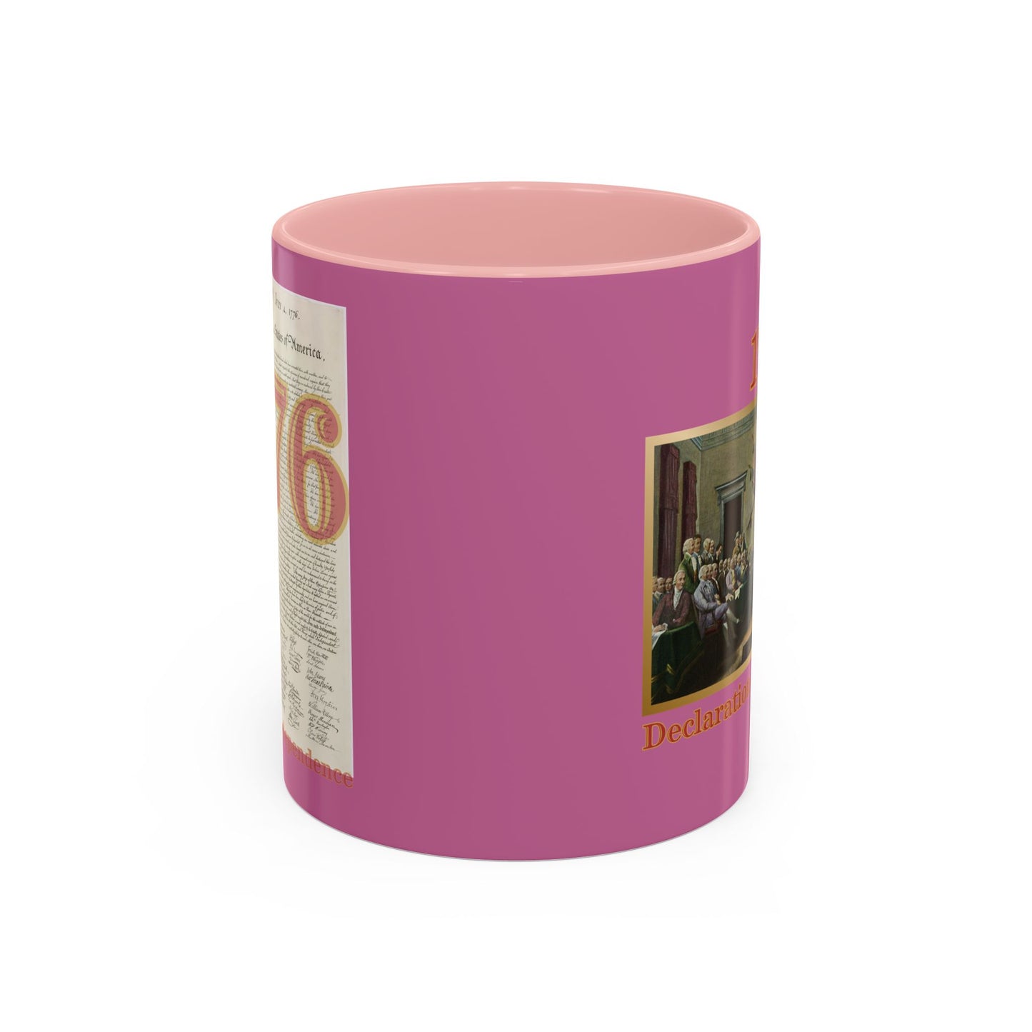 Declaration of Independence Pink Accent Mug by theGreenDragonTavern.shop