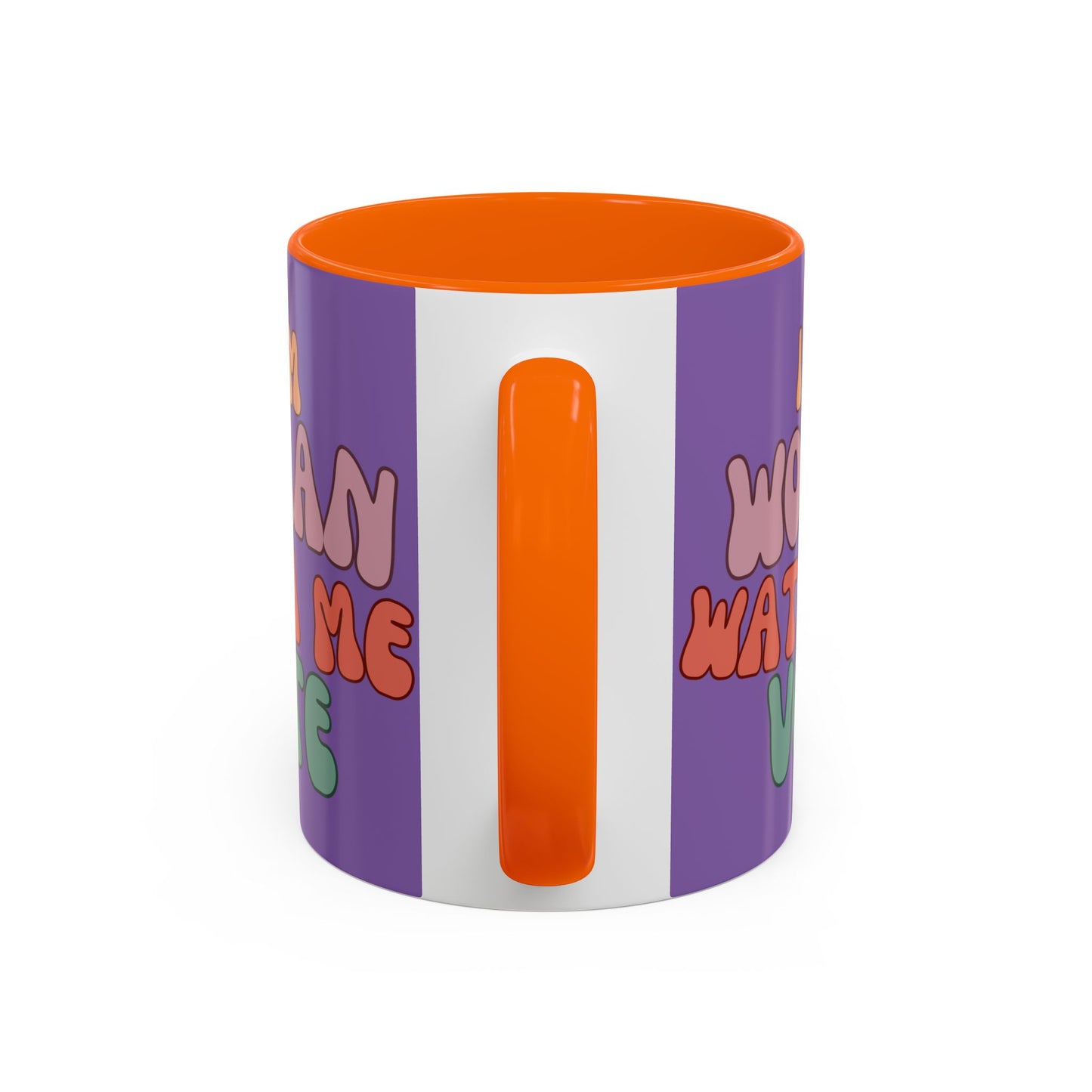 I Am Woman Watch Me Vote Purple Accent Mug by theGreenDragonTavern.shop