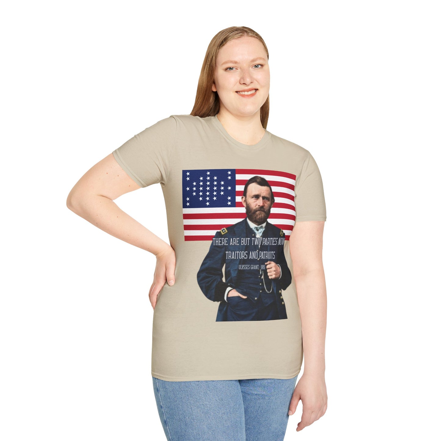 "Traitors and Patriots" Ulysses Grant Light colors Unisex T-Shirt by theGreenDragonTavern.shop