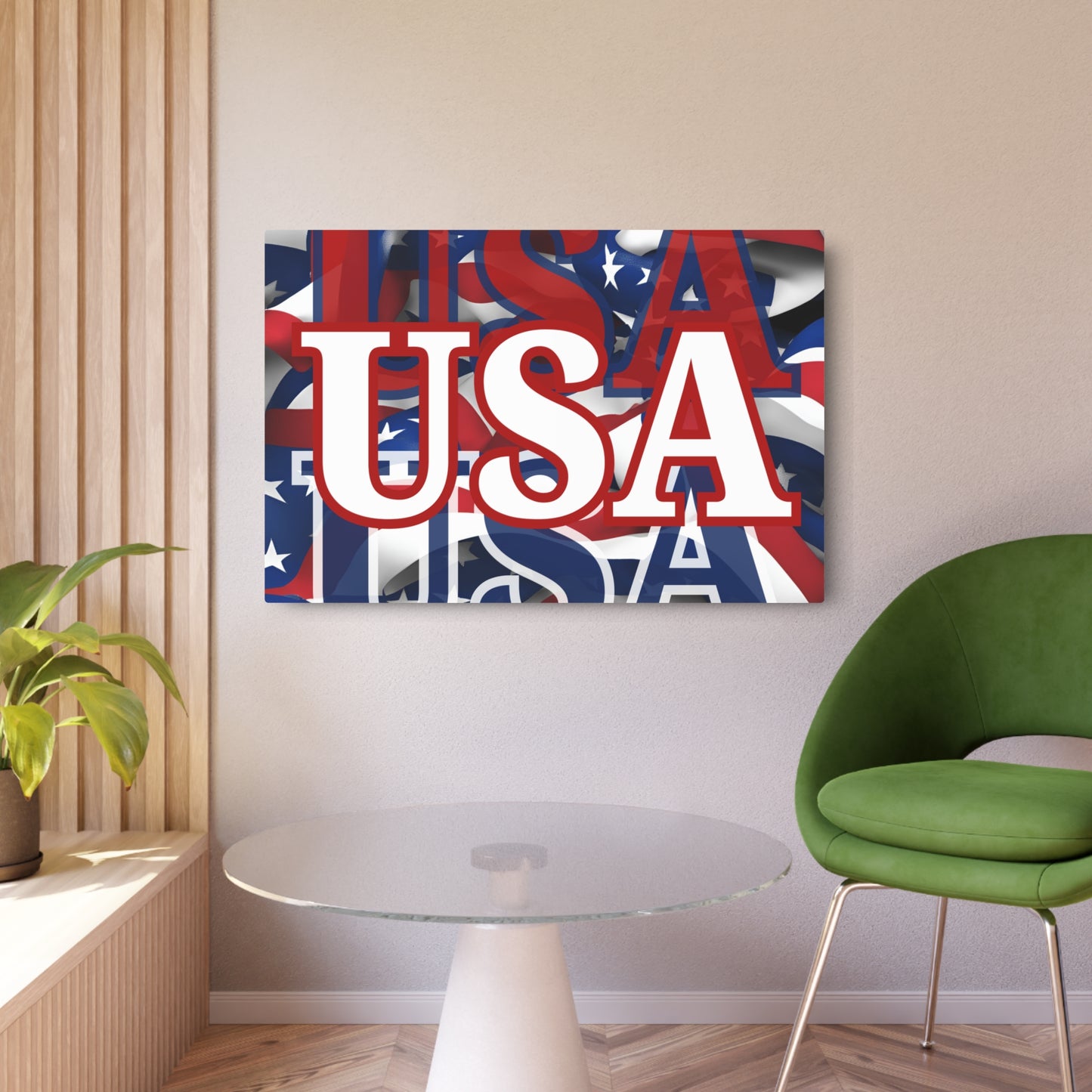 USA! USA! USA White Center Metal Art Sign by theGreenDragonTavern.shop