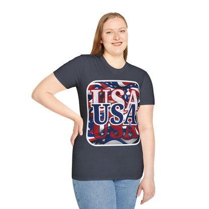 Red White and BLUE USA Patriot Dark colors Unisex T-Shirt by theGreenDragonTavern.shop
