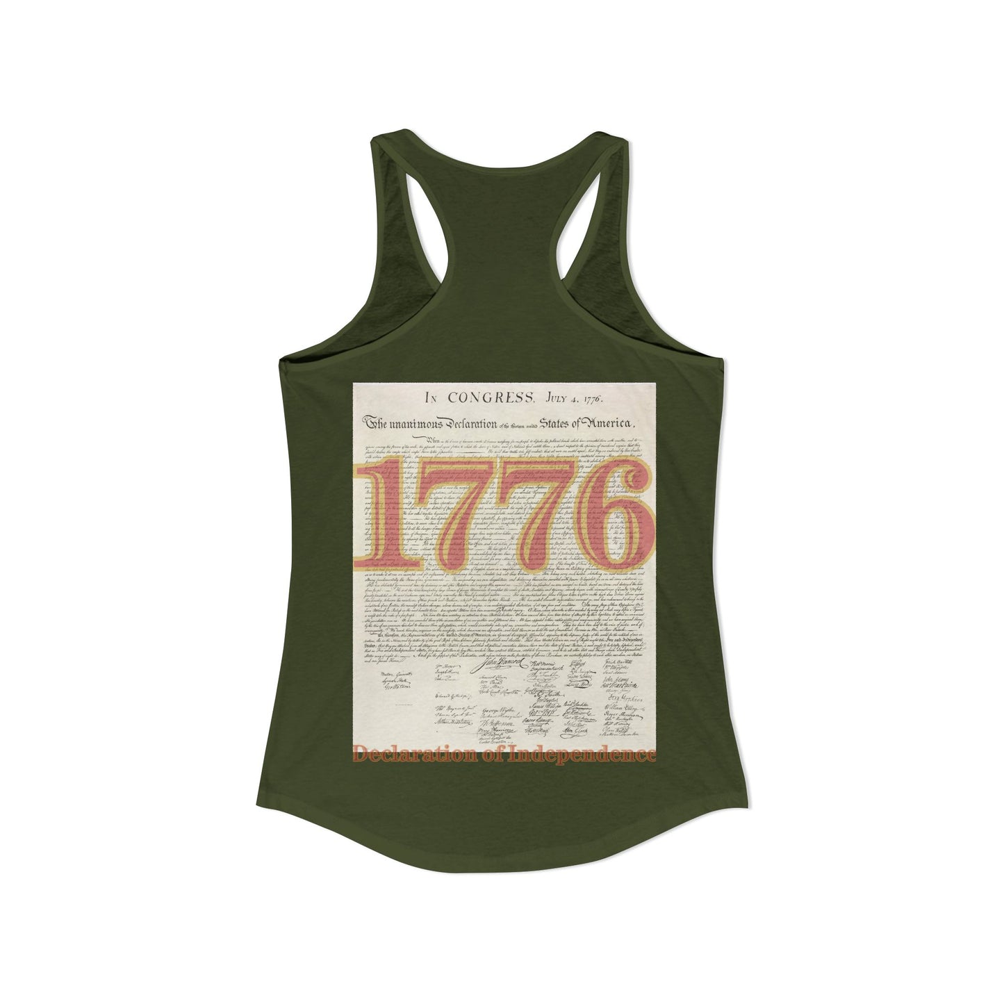 Declaration of Independence Women's Racerback Tank Top by theGreenDragonTavern.shop