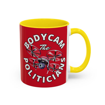 Bodycam the Politicians Drone Red Accent Mug by theGreenDragonTavern.shop