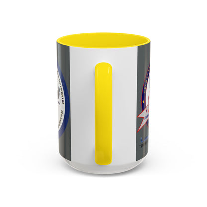 DNASM 2-sided, Founding & Student Art w/Navy Ring Grey Accent Mug by theGreenDragonTavern.shop