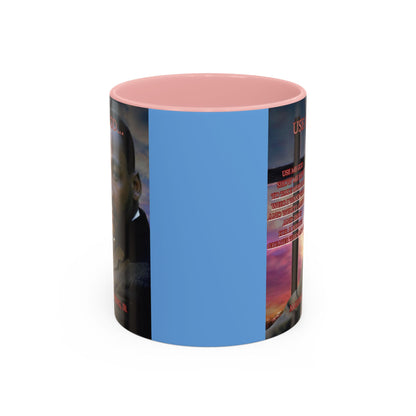 Use Me God, MLK Jr Blue Accent Mug by theGreenDragonTavern.shop