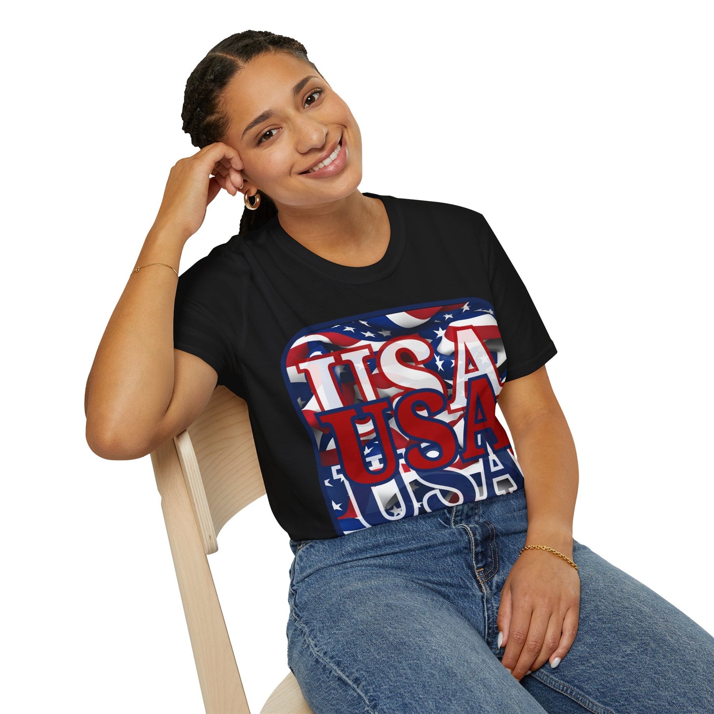 RED White and Blue USA Patriot DKcolors Unisex T-Shirt by theGreenDragonTavern.shop