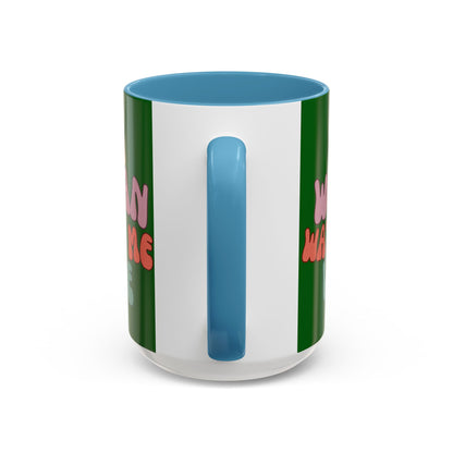 I Am Woman Watch Me Vote Dark Green Accent Mug by theGreenDragonTavern.shop