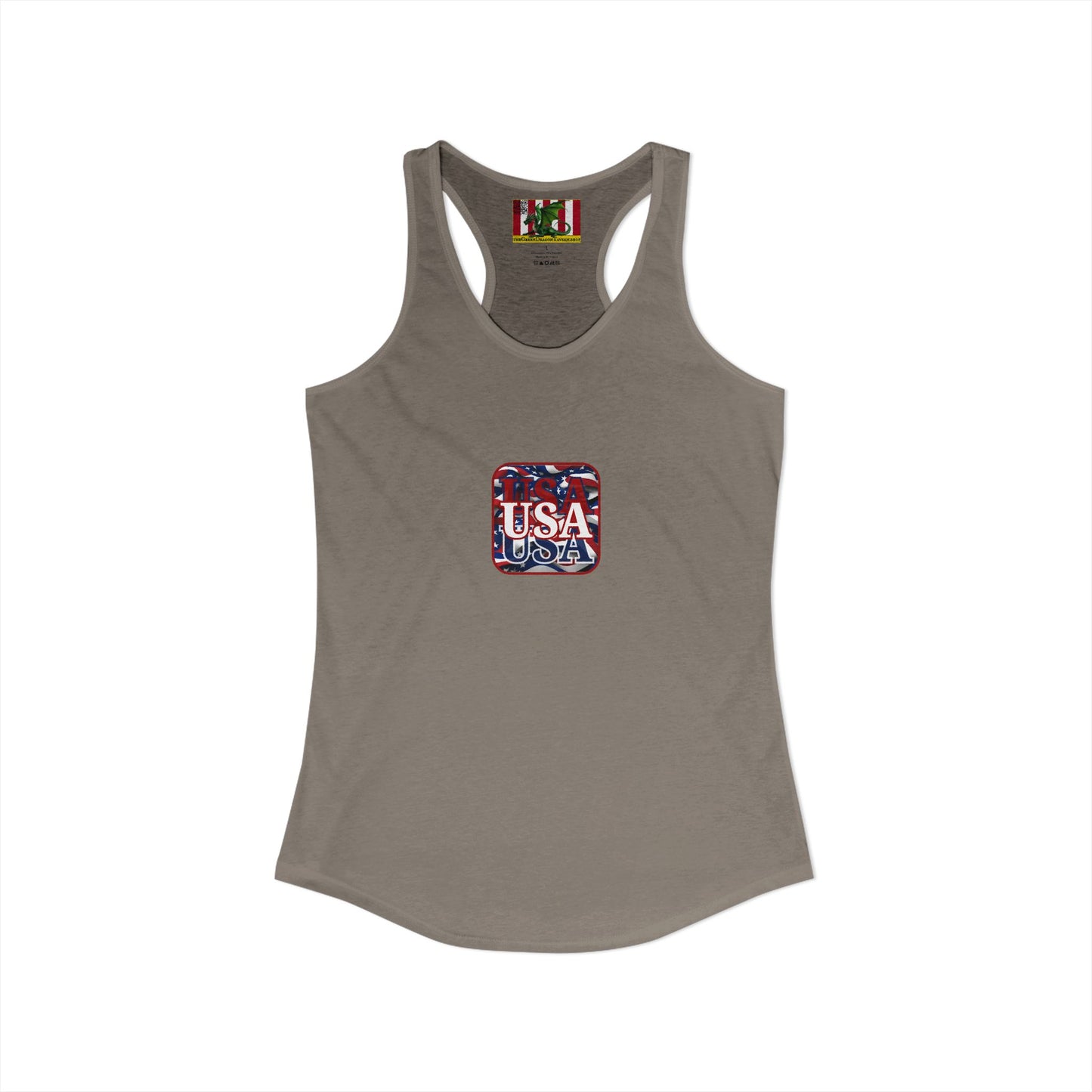 2-sided, Red WHITE and Blue USA Patriot Women's Racerback Tank Top by theGreenDragonTavern.shop
