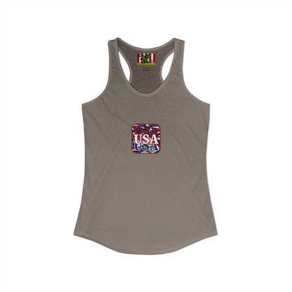 2-sided, Red WHITE and Blue USA Patriot Women's Racerback Tank Top by theGreenDragonTavern.shop