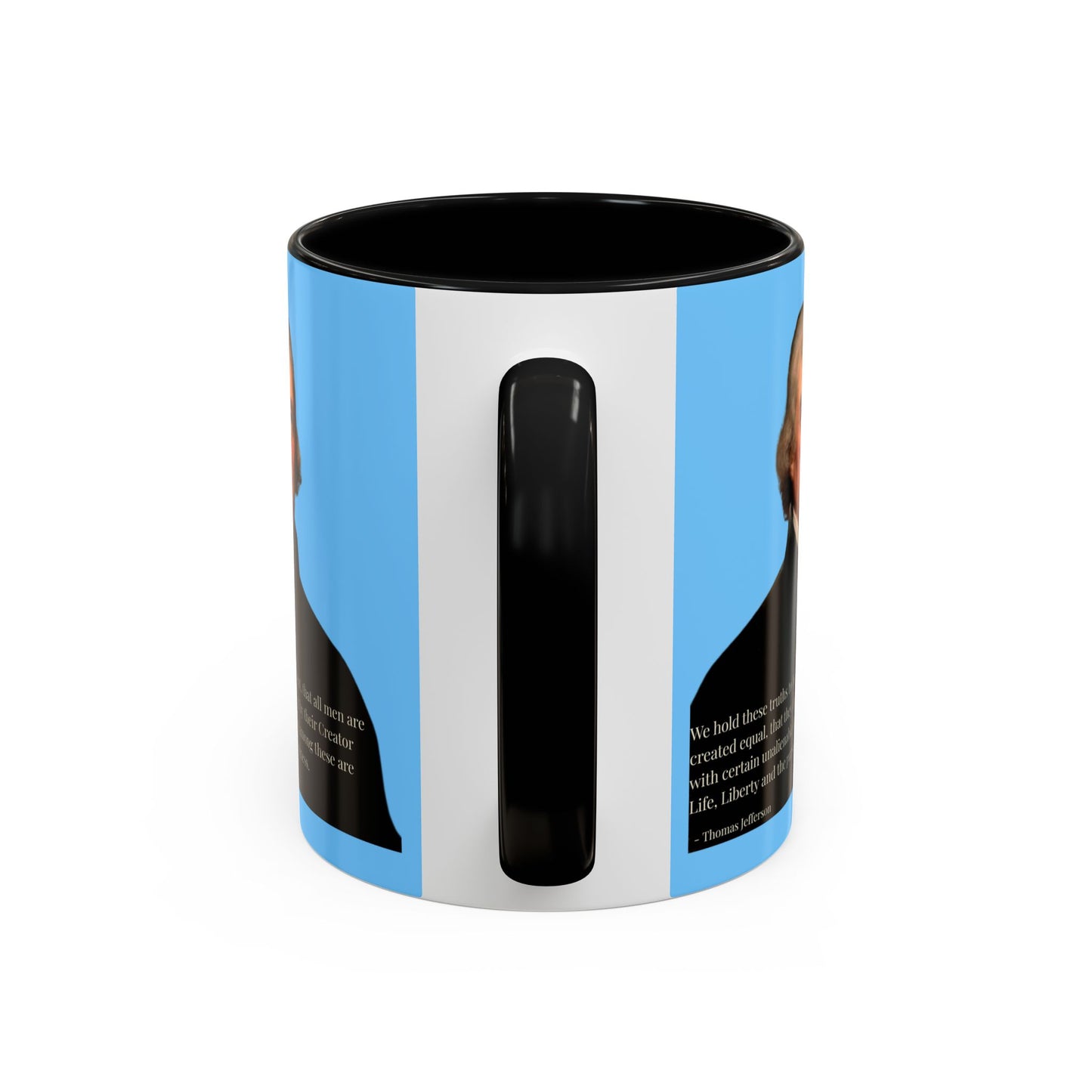 We hold these truths to be self-evident Light Blue Accent Mug by theGreenDragonTavern.shop