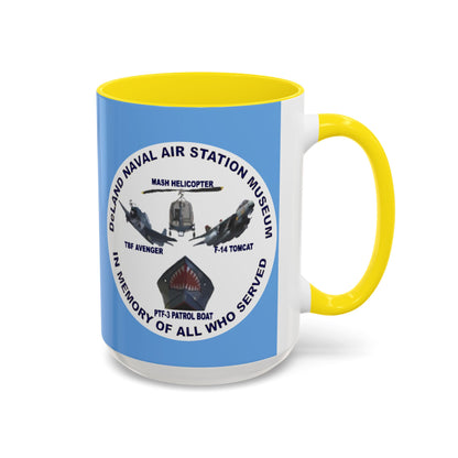 DNASM 2-sided, Founding & Student Art w/WhiteBG Light Blue Accent Mug by theGreenDragonTavern.shop