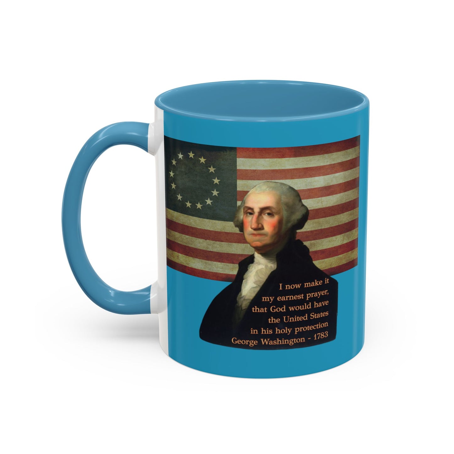 Washington's Earnest Prayer Turquoise Accent Mug by theGreenDragonTavern.shop