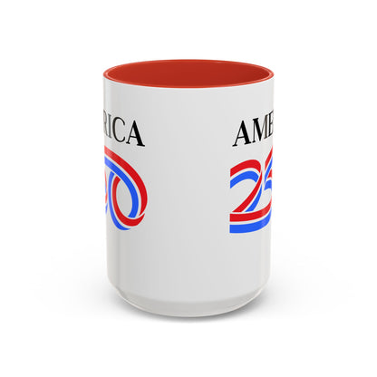 America 250 White Accent Mug by theGreenDragonTavern.shop