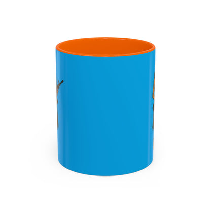 Hula Girl Packin' Heat Light Blue Accent Mug by theGreenDragonTavern.shop
