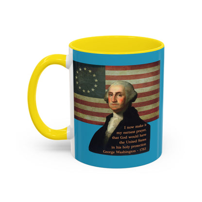 Washington's Earnest Prayer Turquoise Accent Mug by theGreenDragonTavern.shop