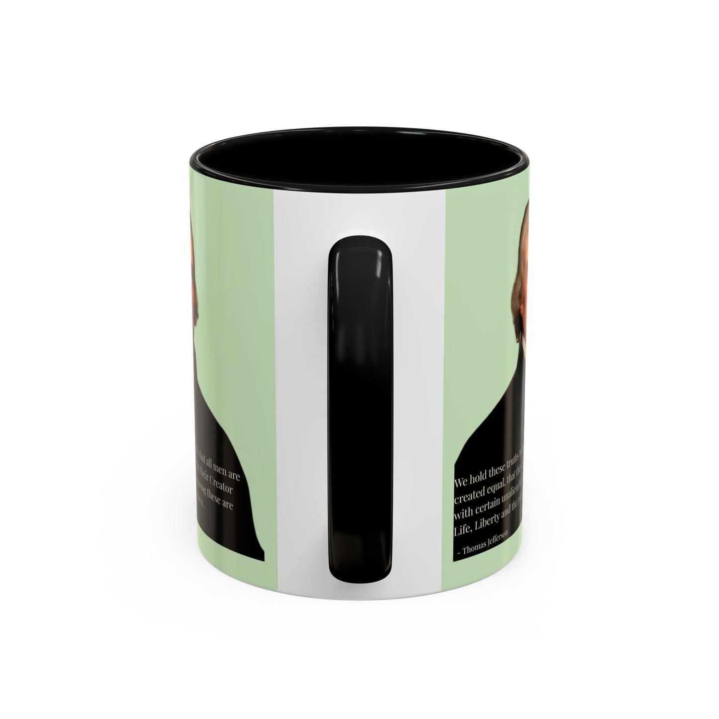 We hold these truths to be self-evident Light Green Accent Mug by theGreenDragonTavern.shop