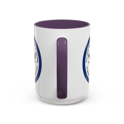 DNASM Student Art Navy Frame White Accent Mug by theGreenDragonTavern.shop