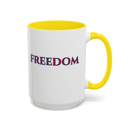 Freedom, White Accent Mug by theGreenDragonTavern.shop