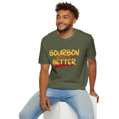 Bourbon makes it better Dark colors Unisex T-Shirt by theGreenDragonTavern.shop