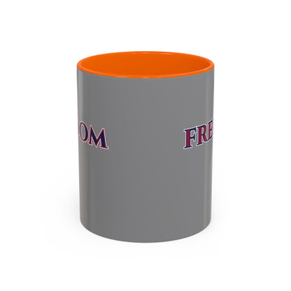 Freedom, Grey Accent Mug by theGreenDragonTavern.shop